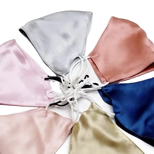 

Jili silk 100% mulberry silk comfortable reusable protection face mask with adjustable strap 19MM