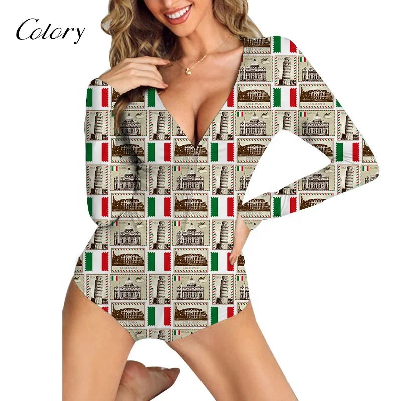 

Colory Summer Best Sell Various Style Close-fitting Printing Onesie For Women, Customized color