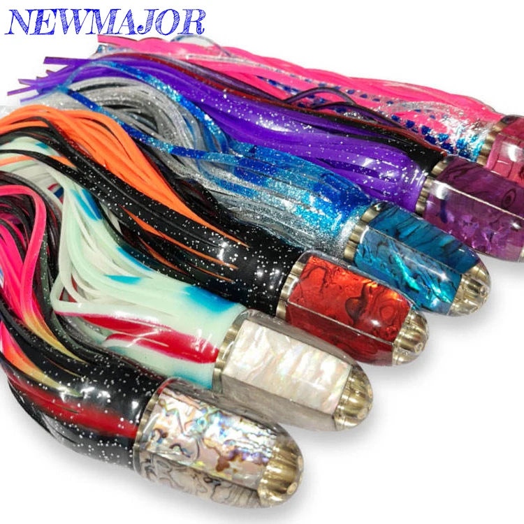 

NEWMAJOR Big Game Trolling Lures 96g 9" 203g 11.8" Plastic Marlin Tuna Resin Head for Fishing