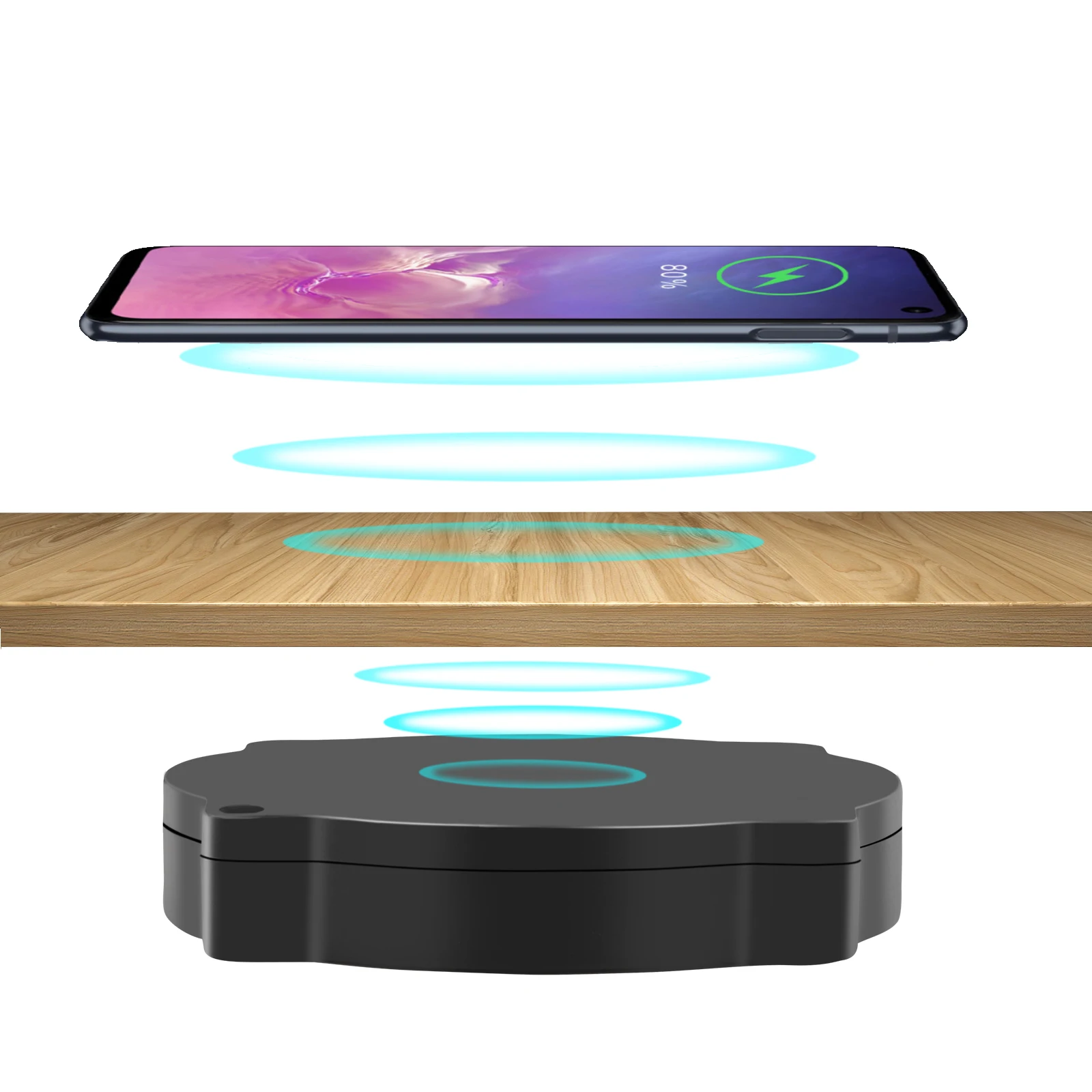 

Universal fantasy long range Wireless charger 10W 25mm hidden under desk wireless phone charger