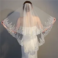 

2019 Wholesale bridal veils white lace wedding veils and accessories for women