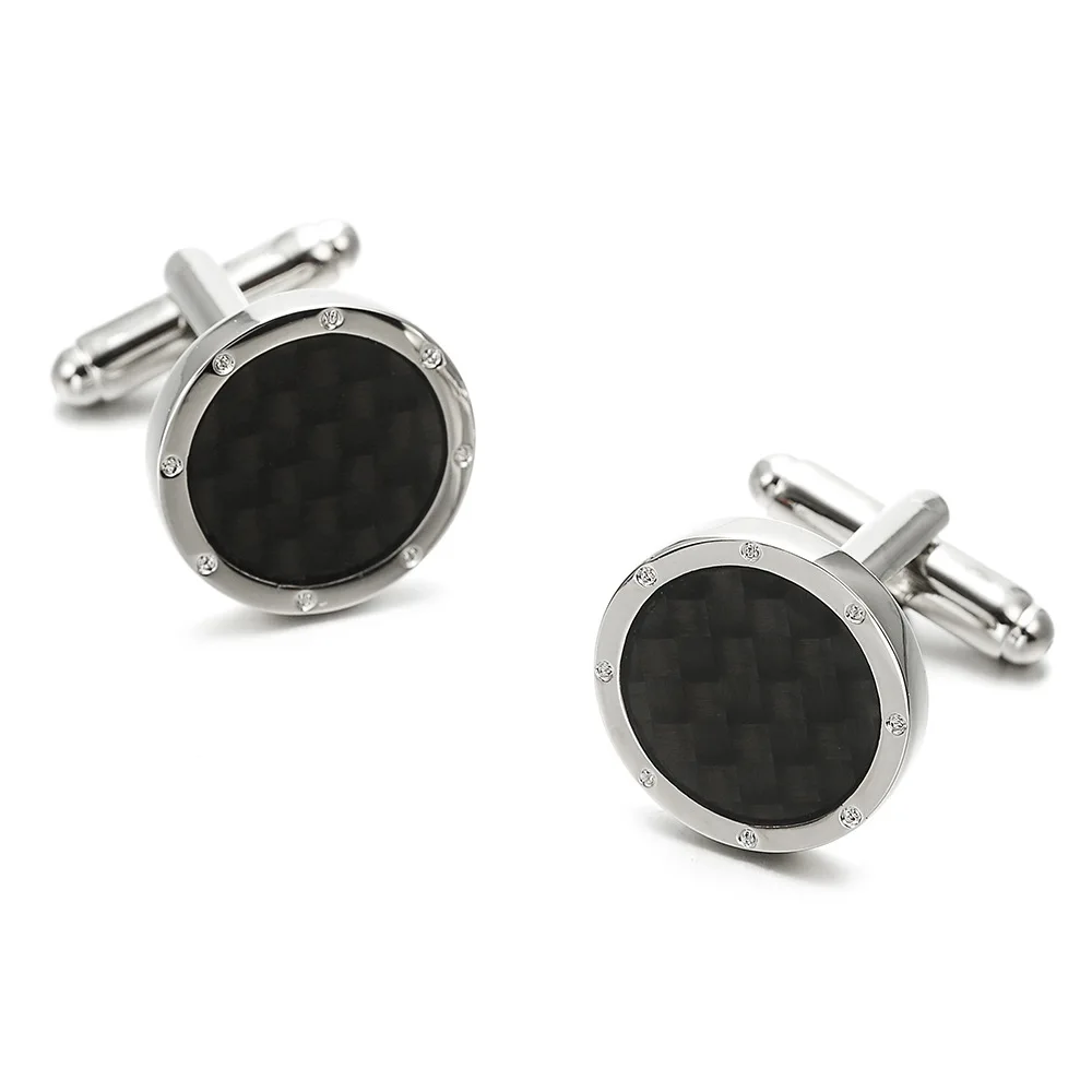 

Button For Clothes Carbon Fiber Fashion button round Black tuxedo button studs