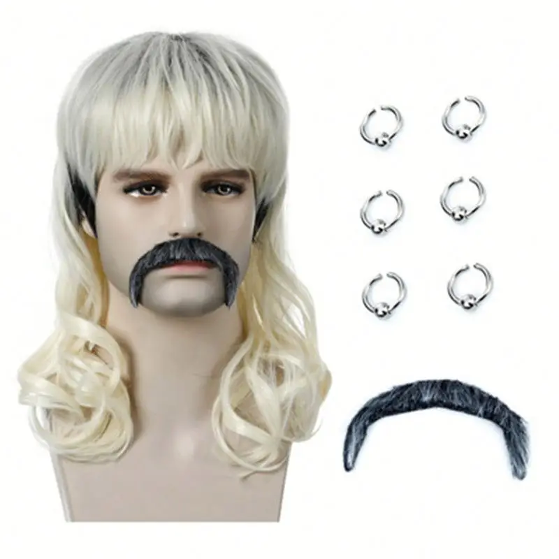 

Jh European And American Halloween Men's Wig Punk Moustache Hot Sale Style Hair Wigs