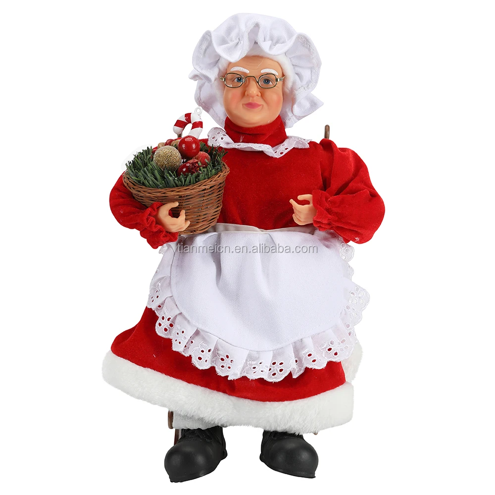 45cm Animated Mrs Claus Santa Claus Electric Music Moving Santa Custom ...