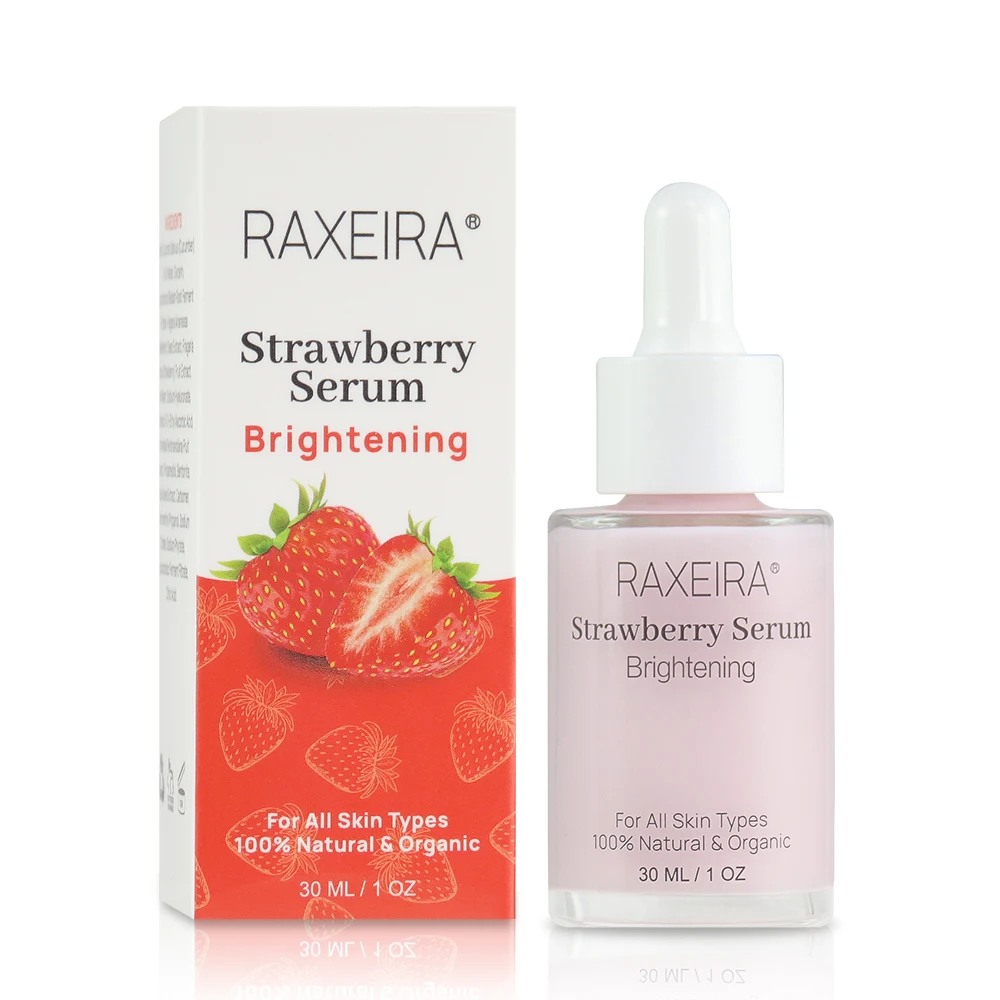 

Organic fruit facial serum brightening skin care strawberry serum, Pink