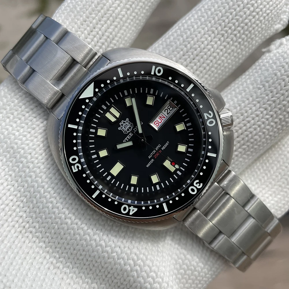 

Day and Date Dive Watch! STEELDIVE Brand SD1970W 200M 20ATM Ceramic Bezel Sapphire Glass Autoamtic 6105 Turtle Dive Watch