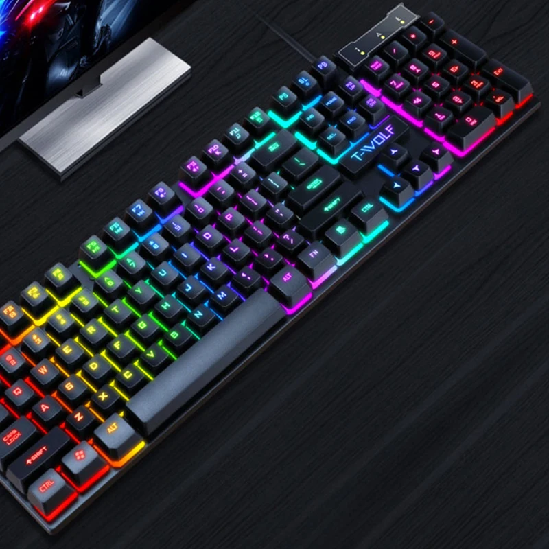 

New Design RGB 87 104 Keys Layout Backlight Gaming Wired Bt Mechanical Keyboard Gamer 60% Gamer Keyboard, Black