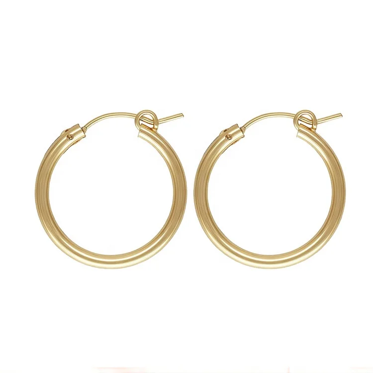 

Euro style 14k gold filled hoop earrings simple type earrings