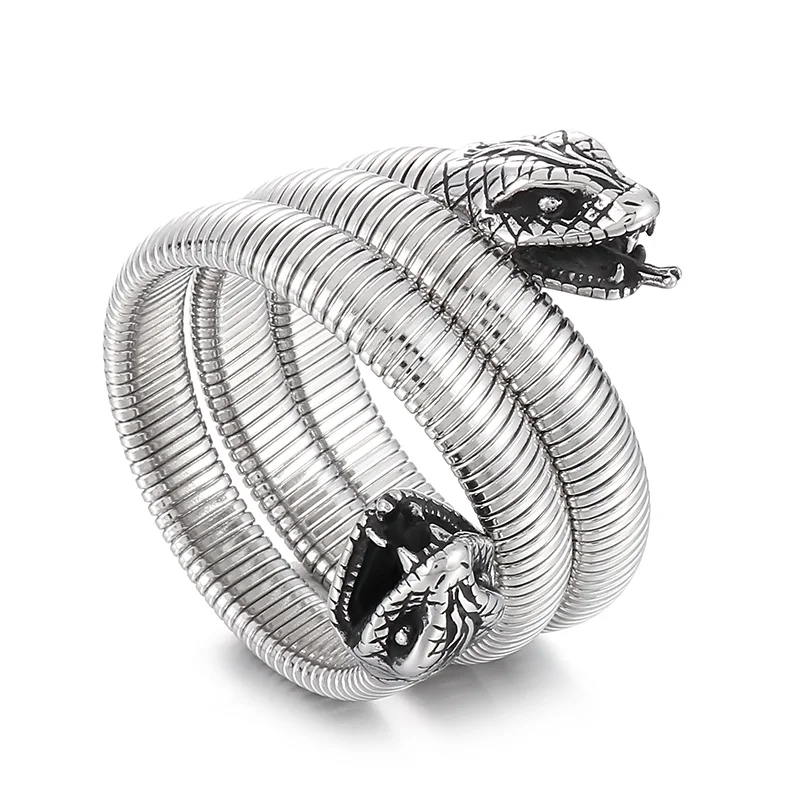 KALEN Vintage Elastic Stainless Steel Cuff Snake Bangle Bracelet for Men and Women