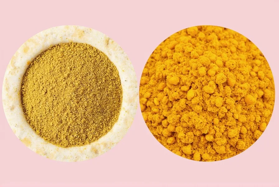 Various spices arranged artistically on a marble countertop