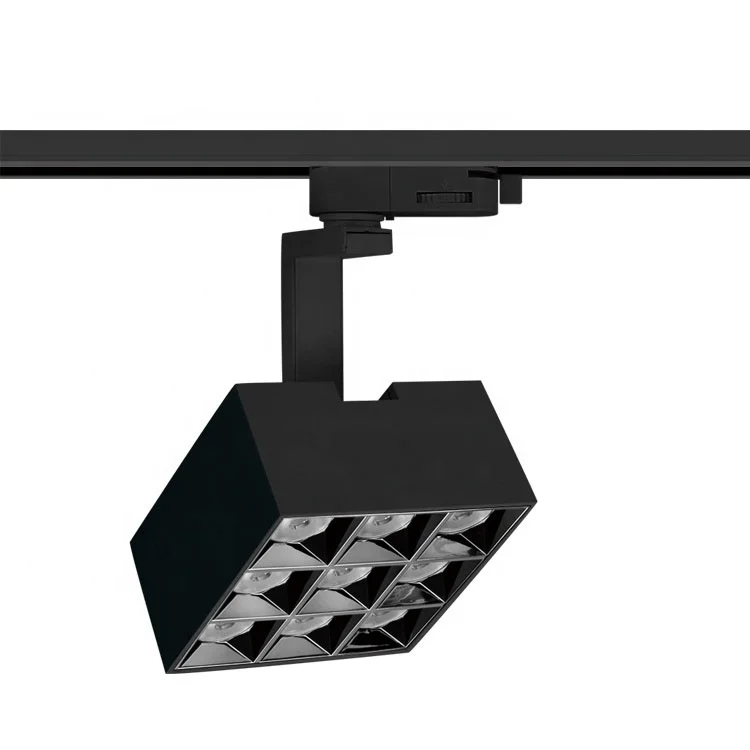 Black white various angles adjustable rotatable dimmable 30w square ceiling led track light