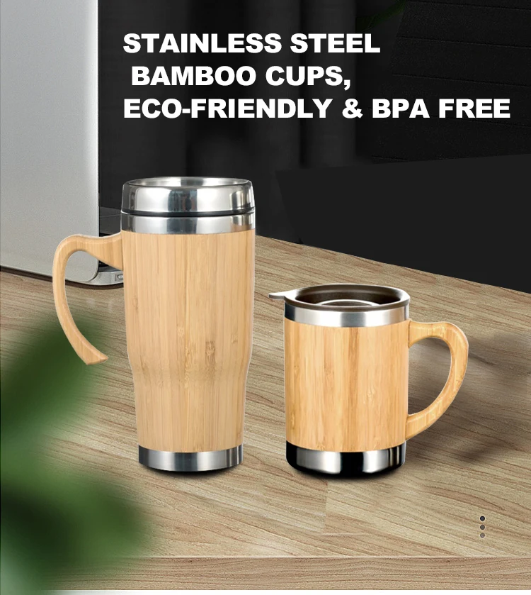 280ml 420ml Wholesale Eco Friendly Bamboo Coffee Travel Mug Cup With