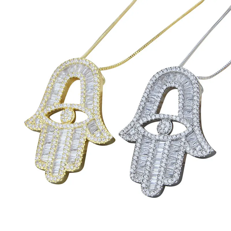 

MSYO Fashion Zircon Eye Necklace For Women Men Hip Hop Jewerly, As picture