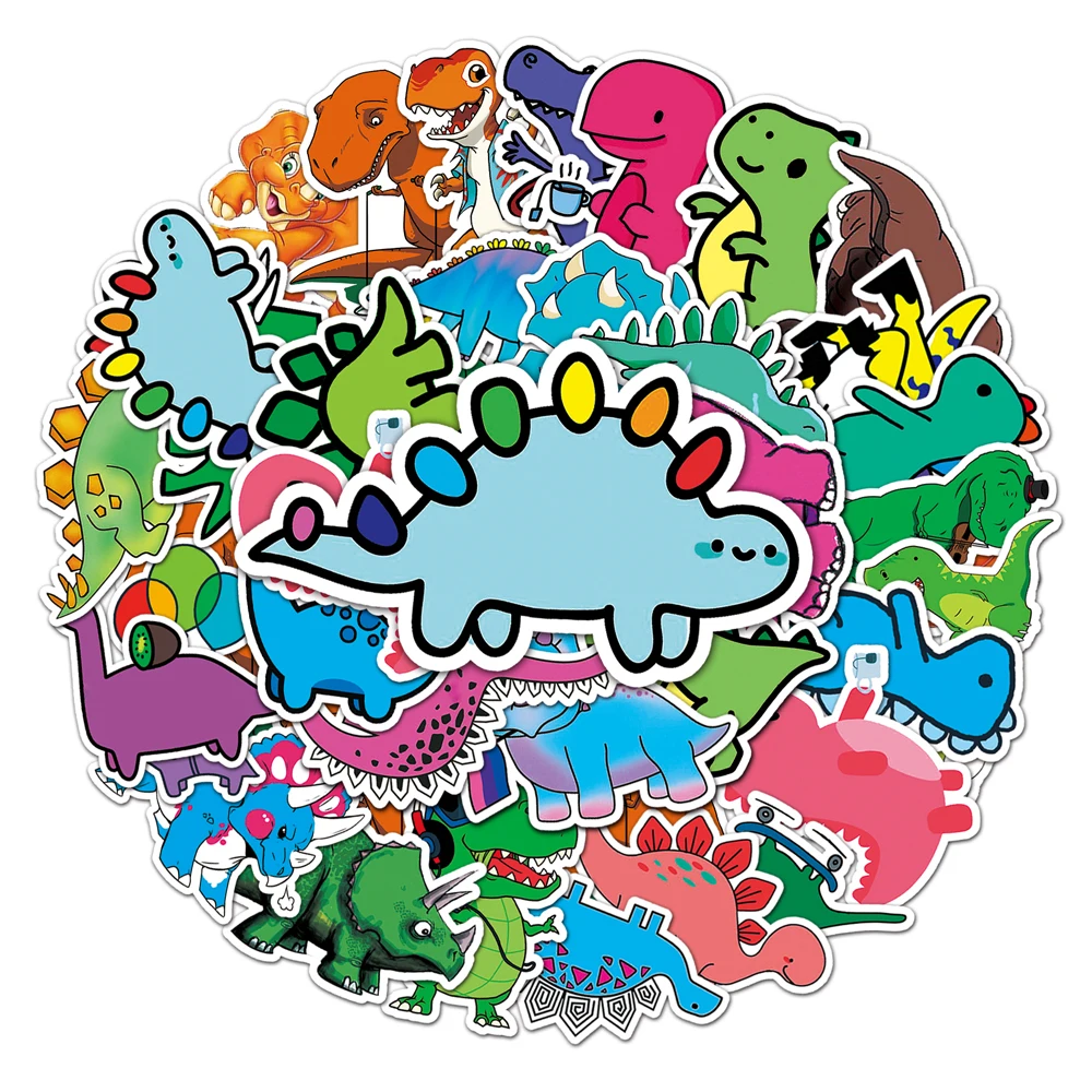 

50pcs Animal Dinosaur Cartoon Graffiti Sticker DIY Decorative Laptop iPad Waterproof Cute Sticker