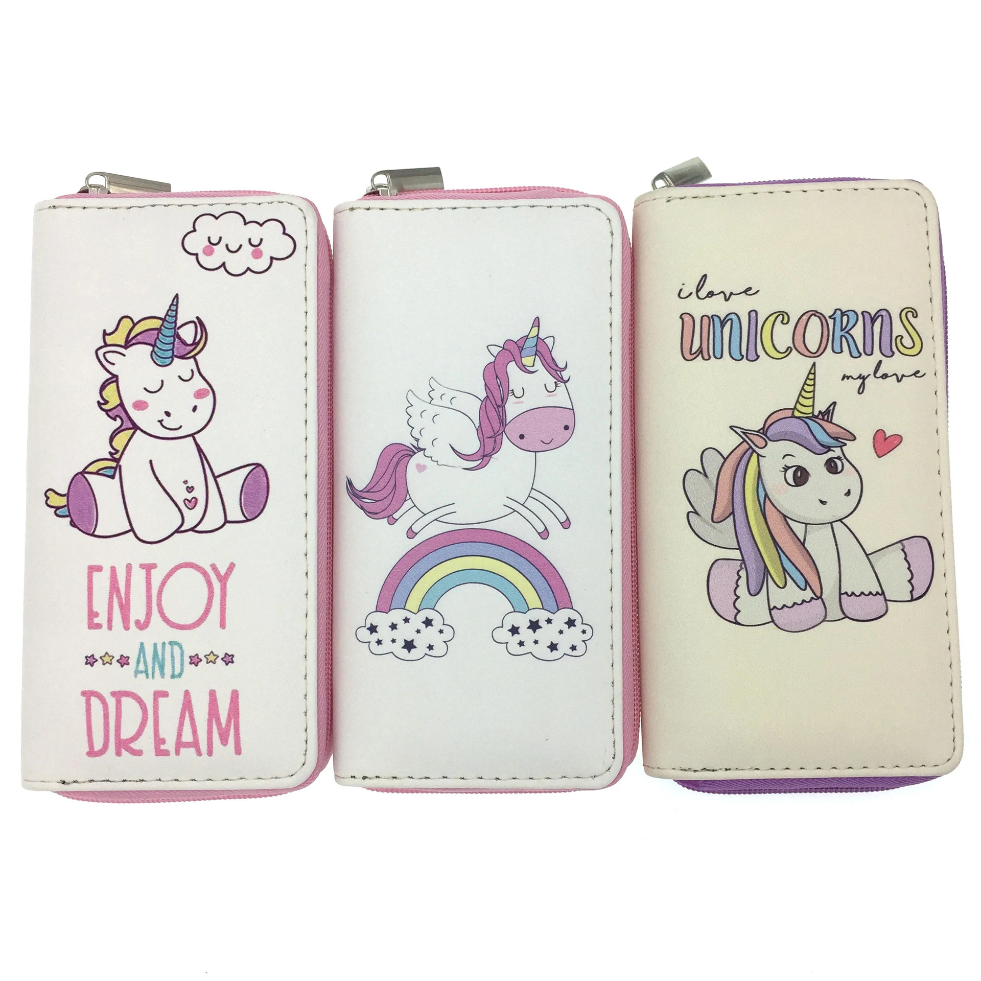 

New Cartoon Animal Purses Rainbow Unicorn Design Wallet PU Leather Long Wallet for Women Girls