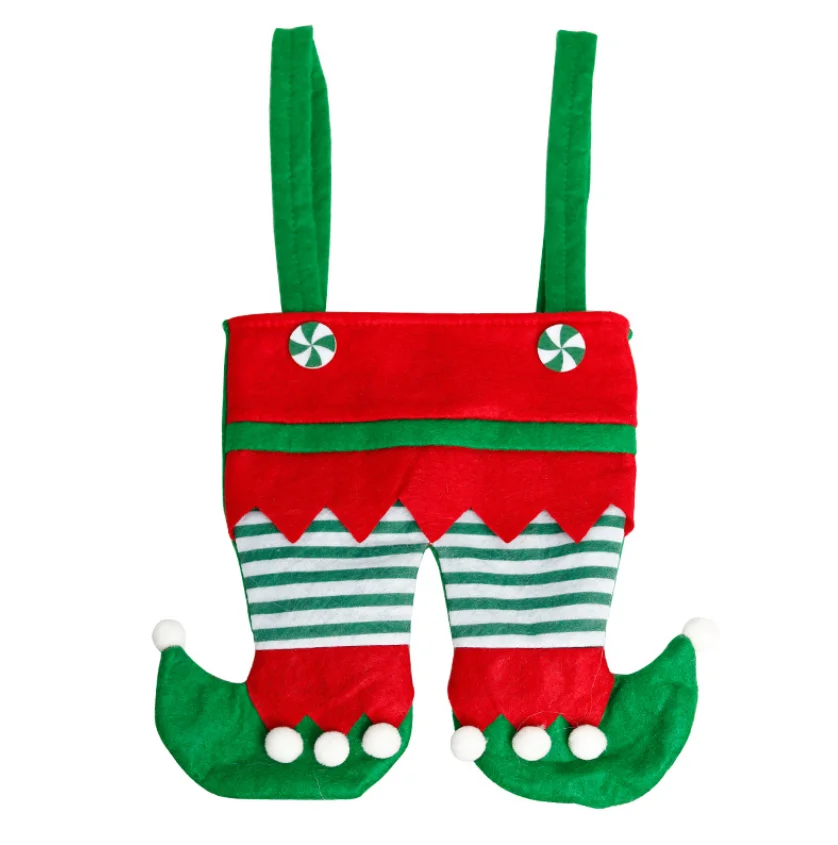 

Christmas Decorations Elf Double Leg Bags Goodie Santa Claus Gift Bags Cute Mini Goodie Bags Holiday Party Supplies YGC-350