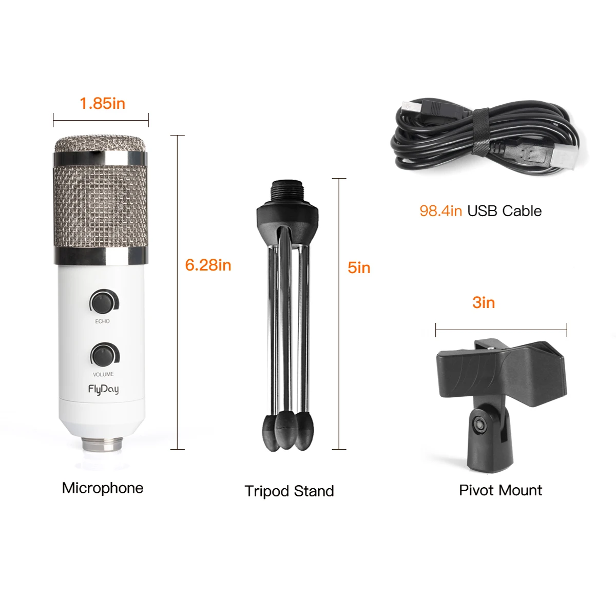 

Condenser USB Mic Desktop Gaming Youtube Recording Studio Microphone K056A, Black