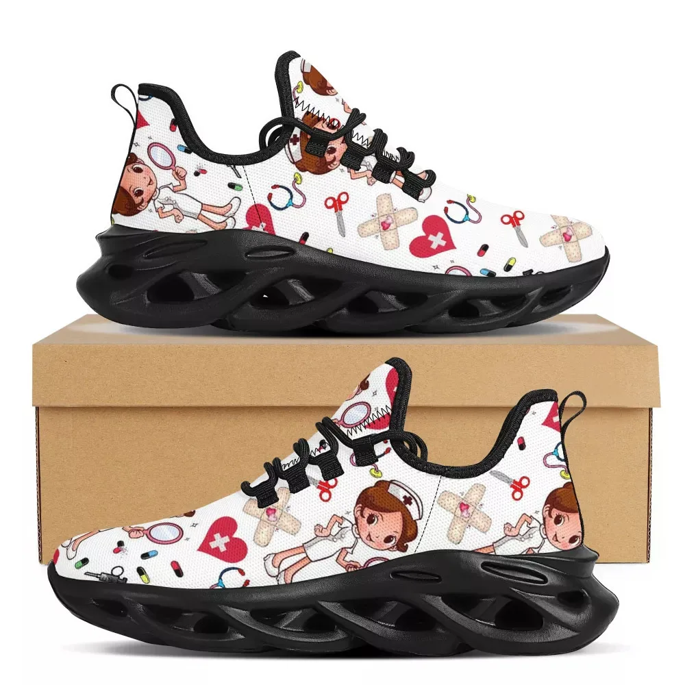 

Gym Indoor Outdoor Shoes 2022 Cute Cartoon Nurse Design Sneaker Casual Women Shoes 2022, Customized color