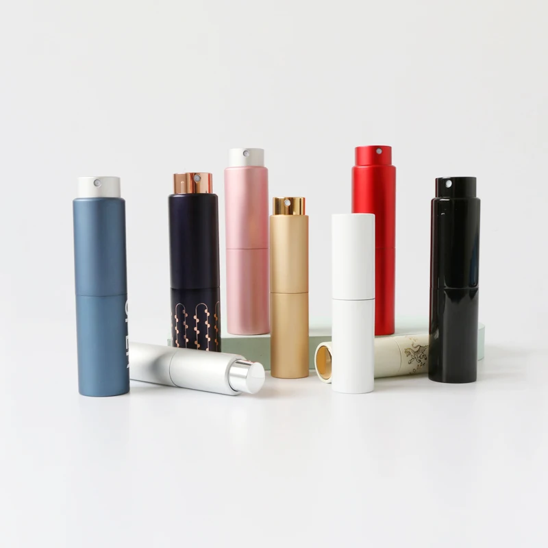 
Luxury metal perfume atomizer 8ml 10ml matte black mini perfume spray bottle 