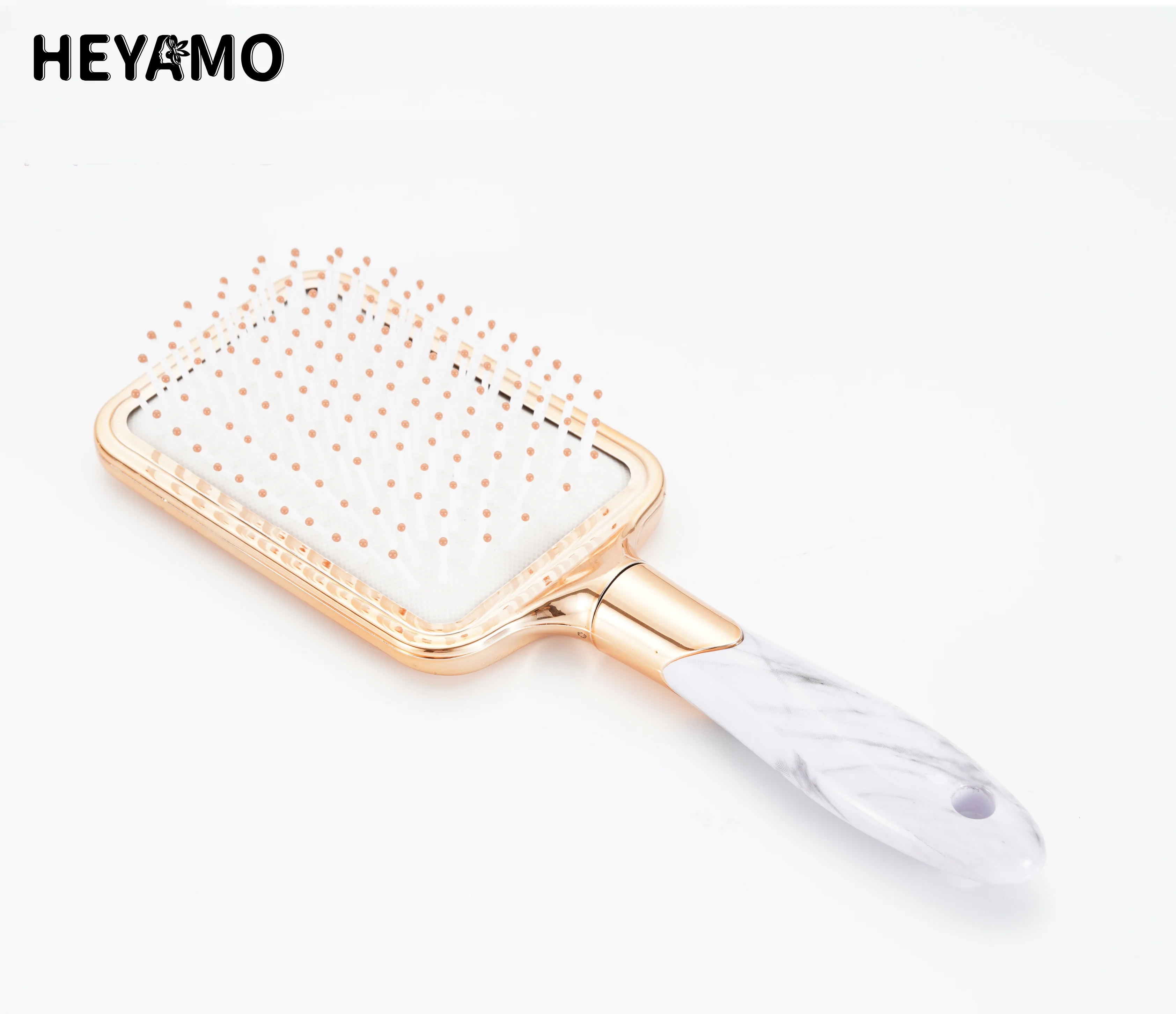 

HEYAMO Mamol Cepillo De Pelo Personalizado Bling Detangling Hair Brush For Men Electroplated Peigne Cheveux Glitter Hair Comb