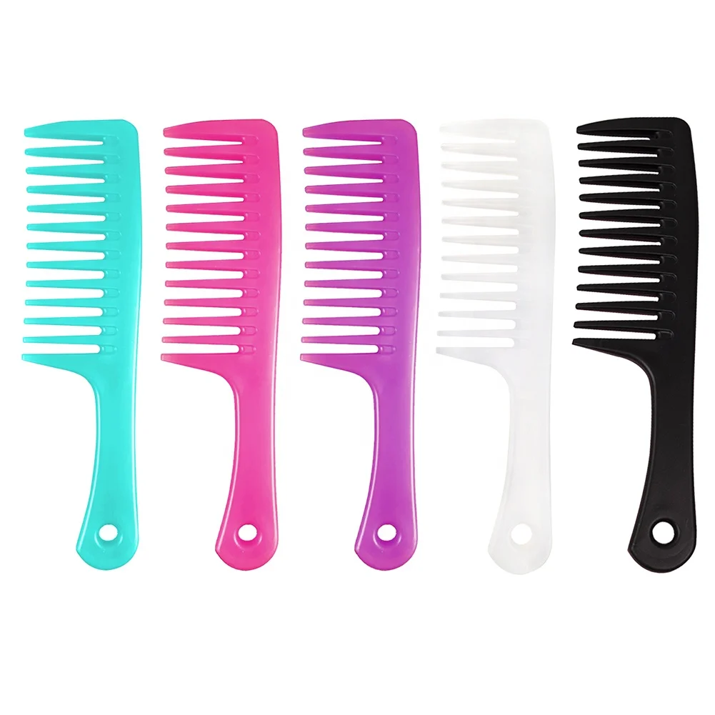 

YDM Color large knife men and women round hole comb portable hair and haircut coarse tooth head comb plastic flat comb, Customized color
