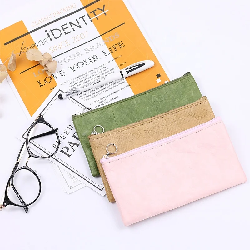 

Design Ideas Ripstop Fiber Paper Wallet Ready to Ship Tyvek Paper Cosmetic Pouch Bag, Customized color