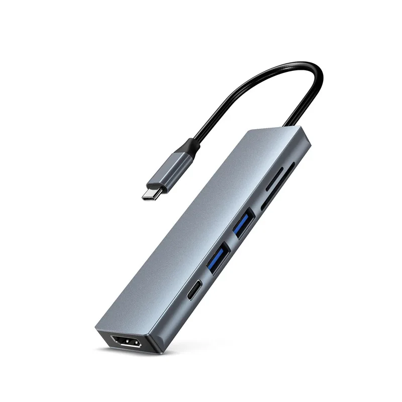

2021 USB C Hub 6 in 1 Type-c Hub to Multi USB 3.0 HDMI Adapter Dock for MacBook Pro Accessories