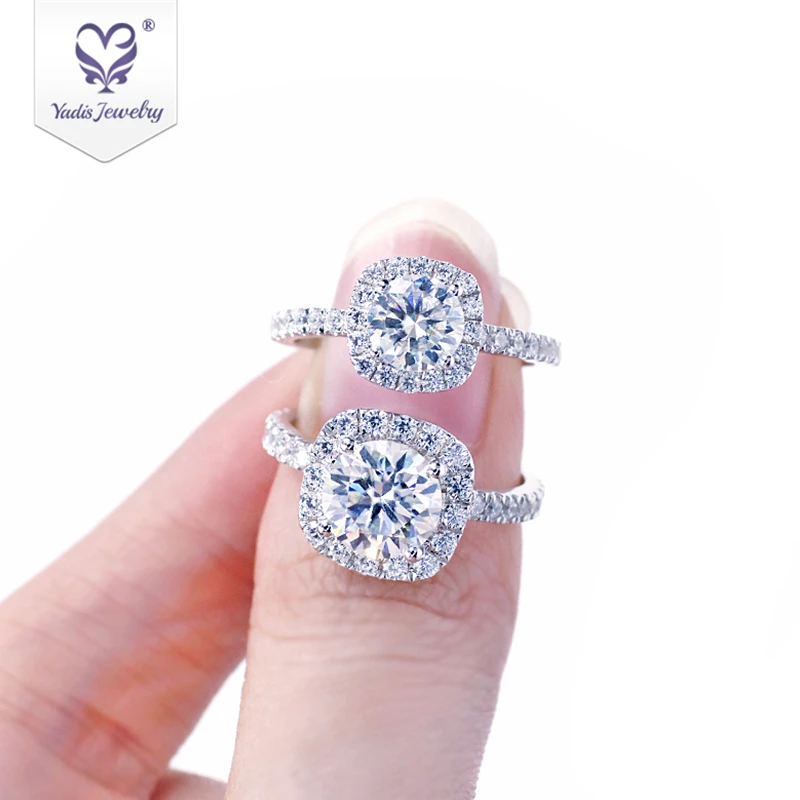 

Yadis wholesale fashion jewelry 18k gold plated 925 silver engagement diamond moissanite ring for girls