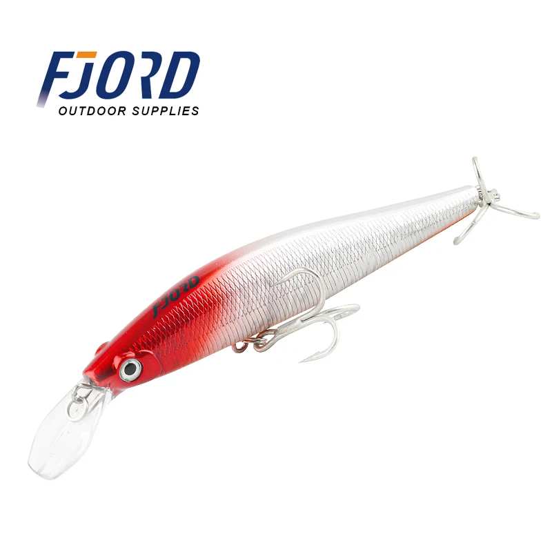 

FJORD Wholesale 130mm 52g High quality sinking 3D fishing lure eye hard minnow lure, Customized