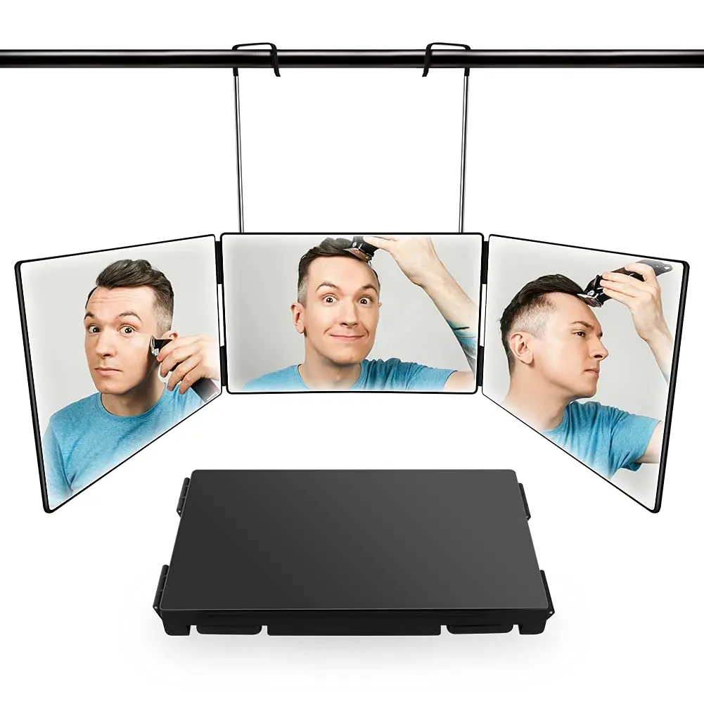 

3 Way Trifold Haircut Mirror, 360 Degree Mirror for Hair Cutting, Shaving, Grooming, Hair Styling, Dye Hair and Makeup