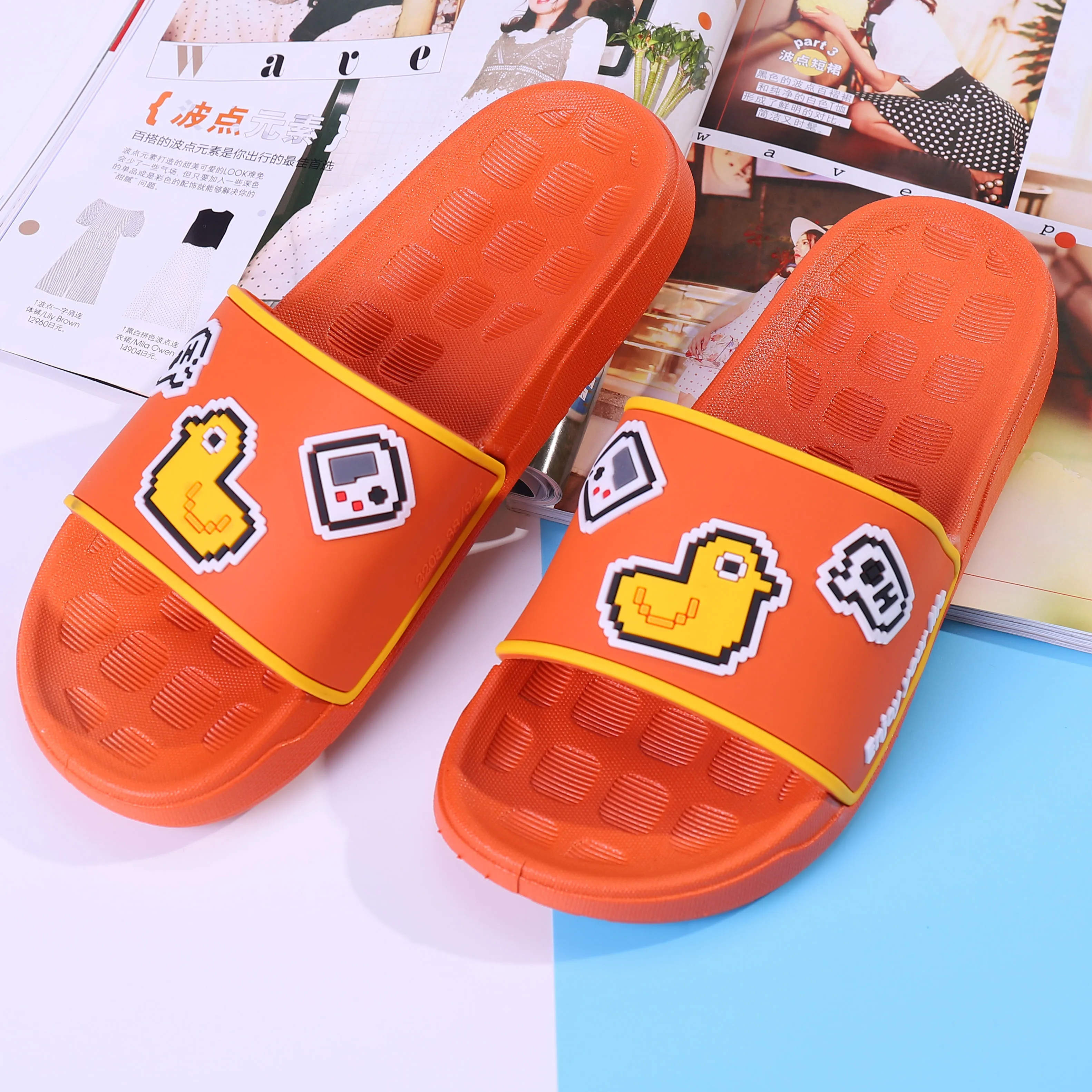 

Wholesale 2021 new cheap printed PVC PU indoor women's slippers soft and comfortable slippers, Picture