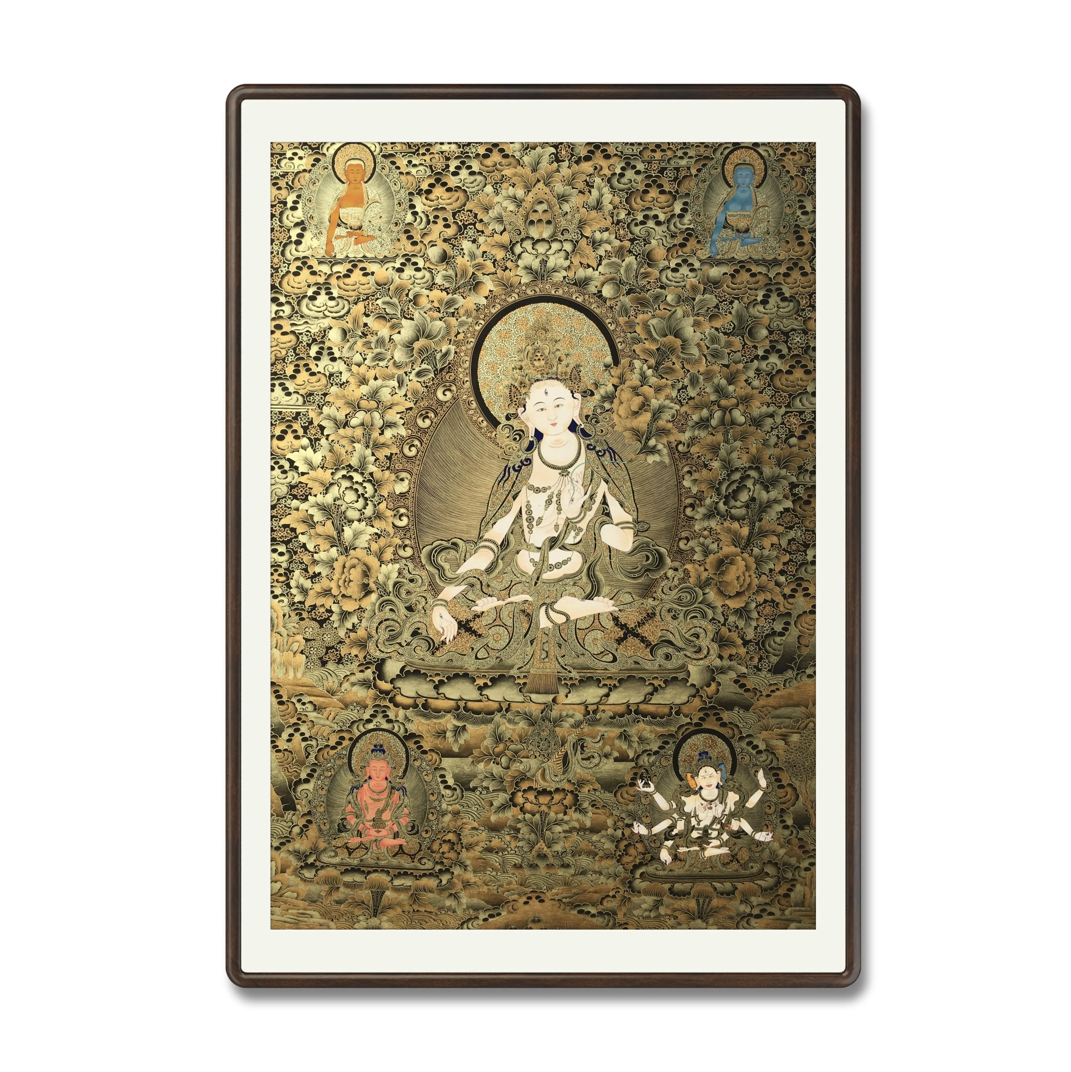 

Buddha painting mineral pigment painting thangka The kindly Tara drawn in pure gold