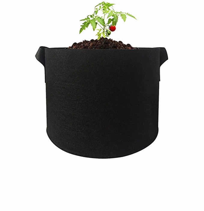 

15 Gallon Fabric Grow Root Control Container Bag Felt Grow Bag Non-woven Fabric Vegetable Plant Pot, Black color