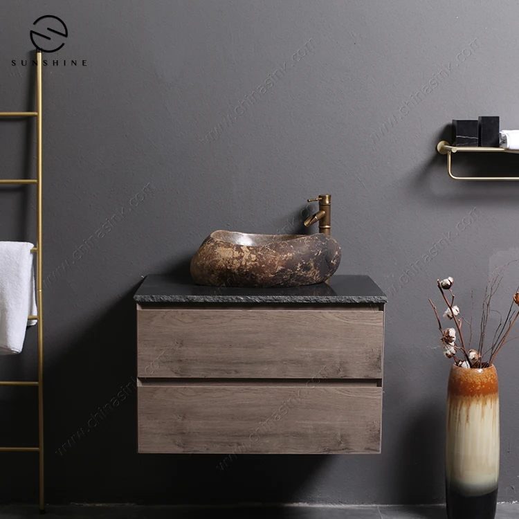 Factory Direct Natural River Cobble Stone Countertop Bathroom Vessel Sink