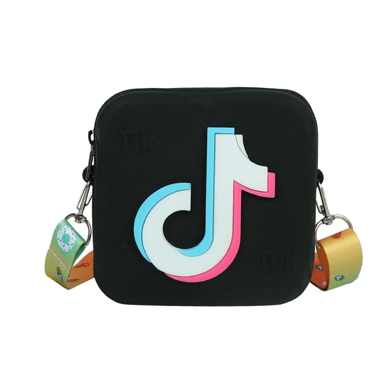 

Lovely Tik Tok PVC jelly purse Mini Bag Kids Cartoon Square shoulder bag coin cross body Tik Tok cute bags