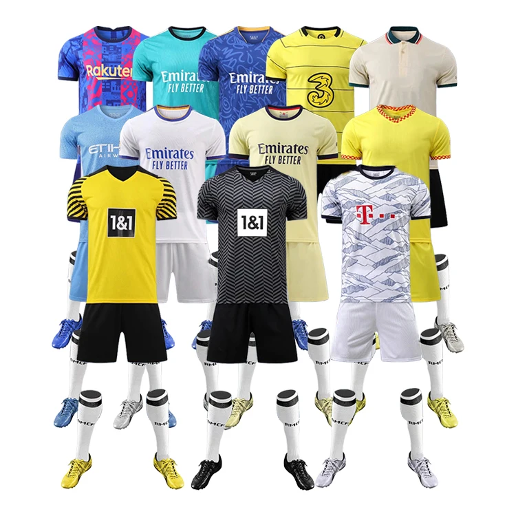 

Free Design Football Team Set Jersey Wholesale Uniform Sublimation Soccer Wear Thai quality Football Jersey Custom Soccer Jersey