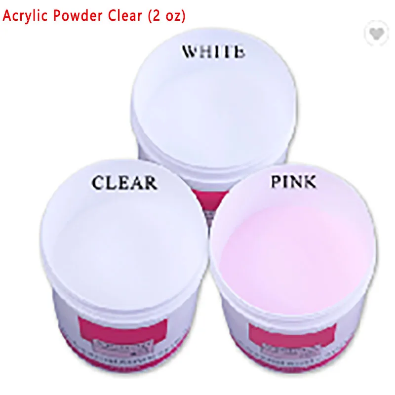 

Acrylic Powder (2 oz) Clear white pink with 3 color options