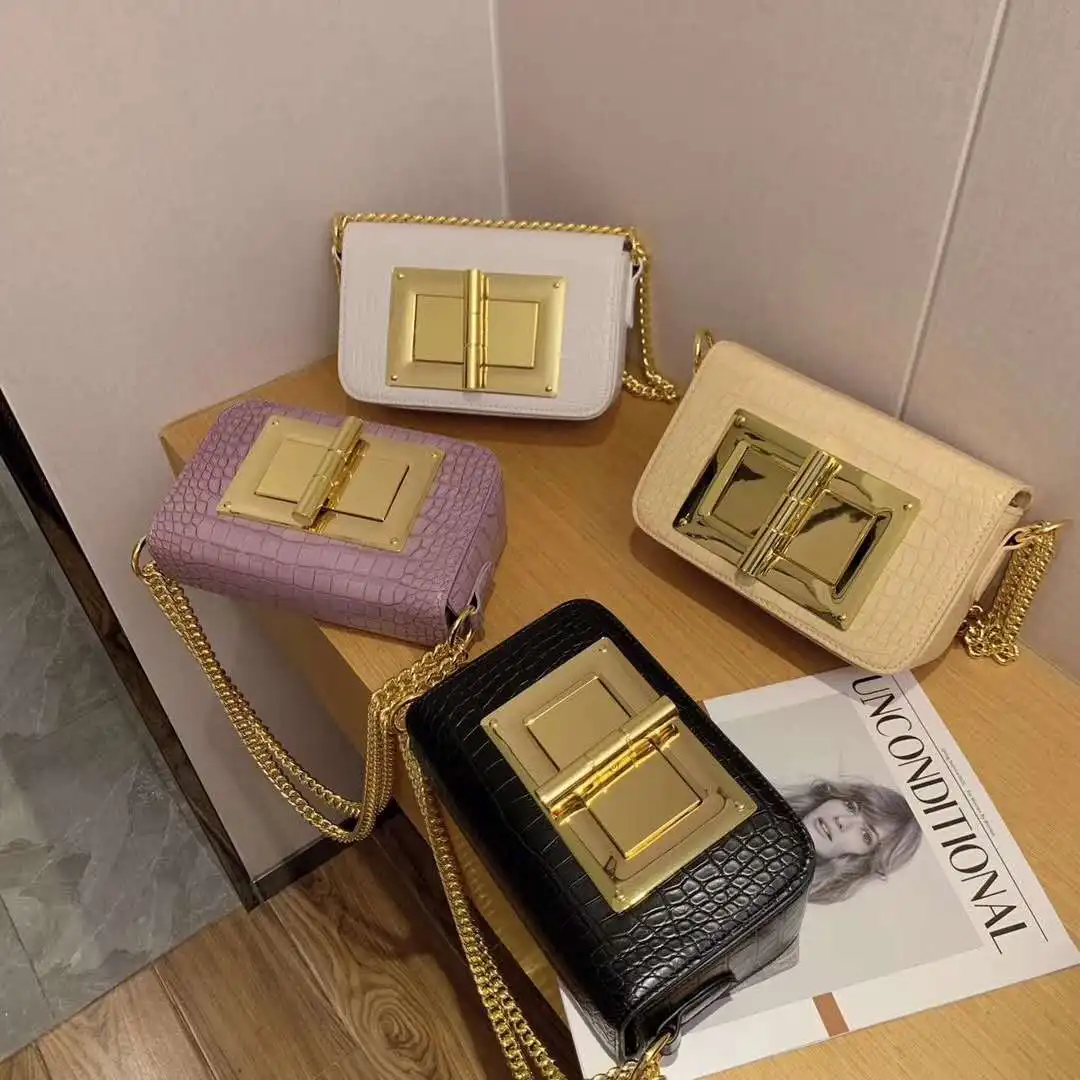 

custom print designer famous brands bags metal lock square uses handbags women crossbody bags