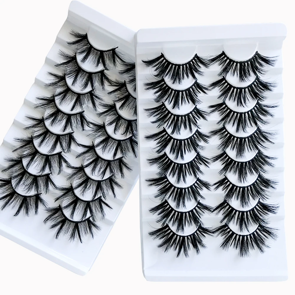 

Reliable and Cheap wholesale nature false wispy eyelash bulk 8 pairs 15mm 3D handmade Synthetic faux mink lashes, Black