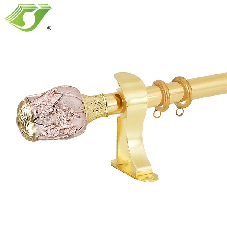 Stardeco Flower Design Polyresin Curtain Finials For Home Deco Metal