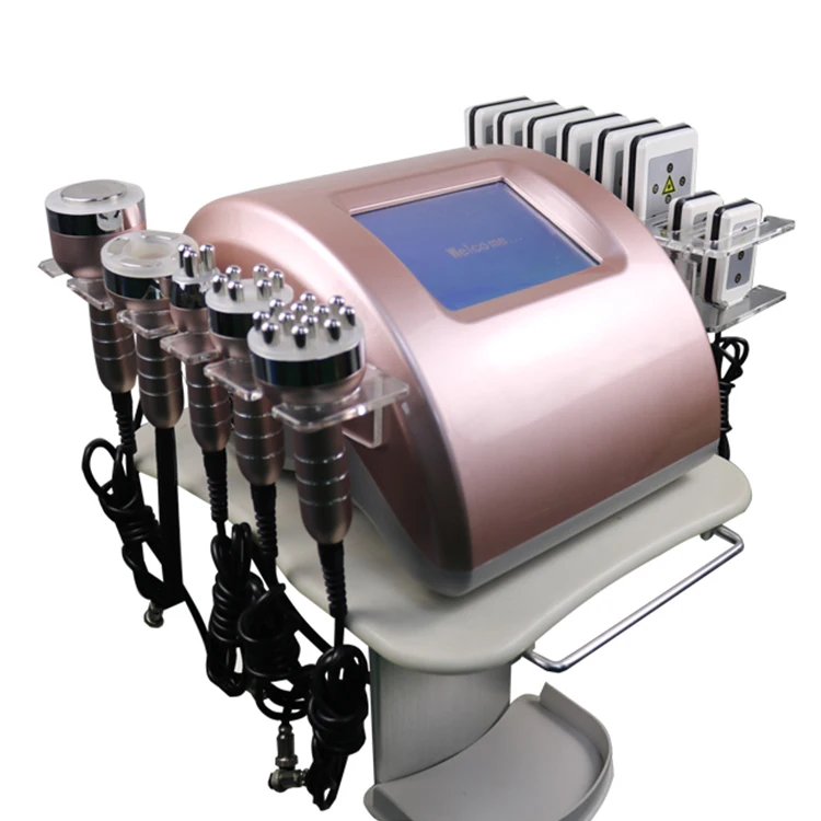 

6 in 1 40k Ultrasonic Cavitation Machine Fat Cavitation Machine Body Slimming RF Cavitation Slimming Machine, Gold