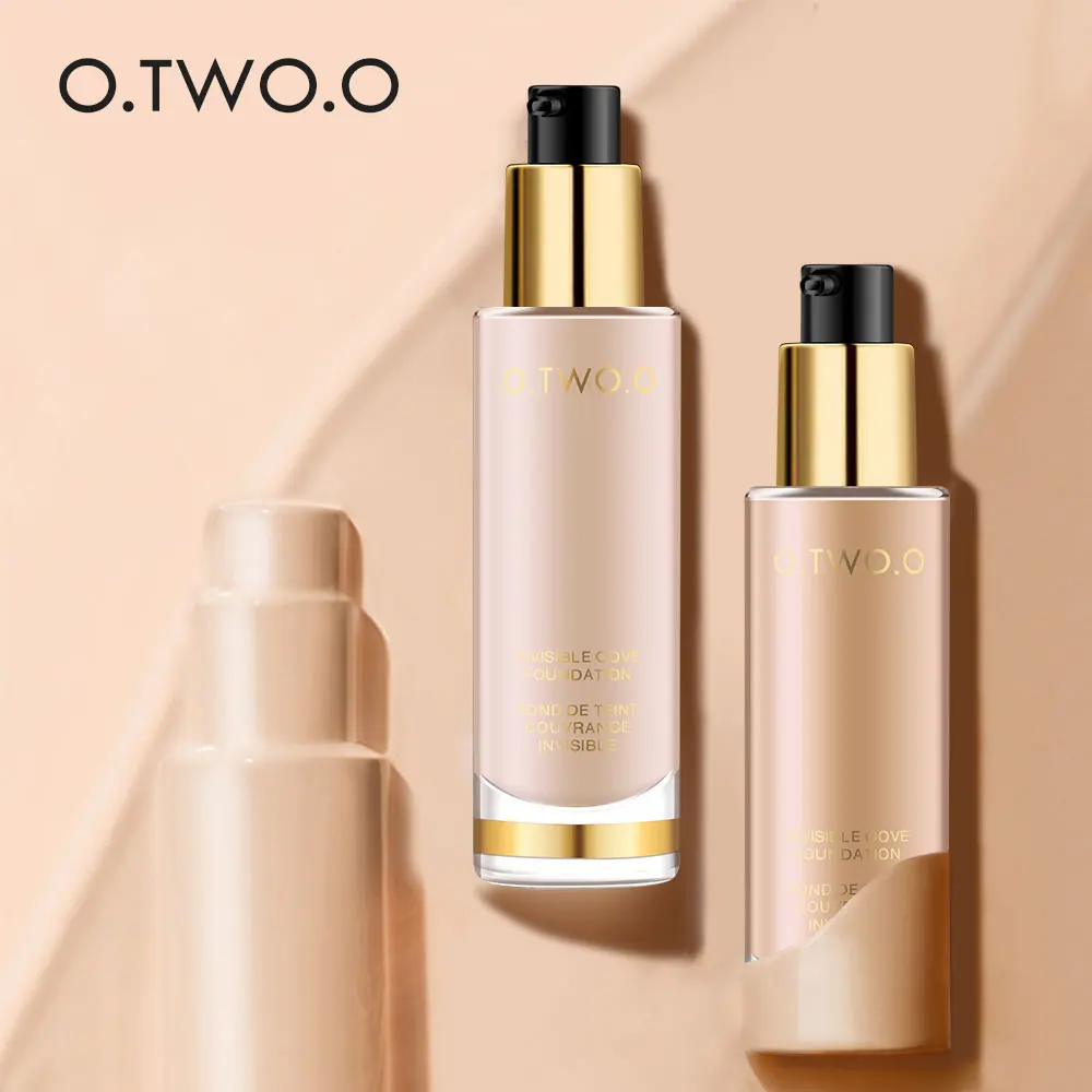 

O.TWO.O Glass Bottle Liquid Foundation Full Coverage Makeup Foundation Whitening Waterproof Matte Base, 8 colors