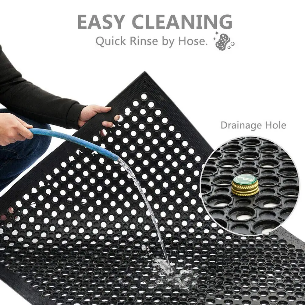 Anti Fatigue Rubber Floor Mats Restaurant Kitchen Drainage Mat Door Mats  Durable Non-Slip Bar Floor Mat Utility Mat Indoor Outdoor Wet Area Use 24  x