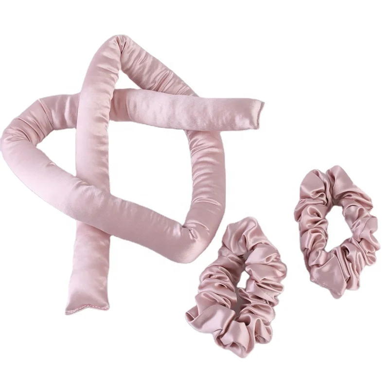 

100% Pure silk curling ribbon set heatless hair roller set no press silk hair care set, Customized