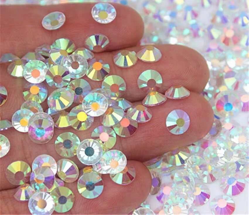 

unfoiled transparent crystal AB Flatback Glass Rhinestone
