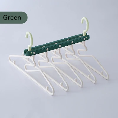 

5 In 1 Non Slip Plastic Foldable Hangers Magic Clothes Hanger Space Saving Organizer Scarf Cloth Rack, Grey,green,pink,blue