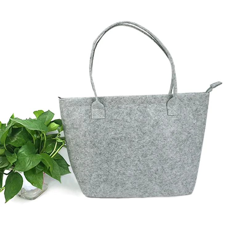 

Multicolor Durable Women Shopping Bag Document Organizer Bag Travelling Tote Bag Felt Handbag, Grey or customized