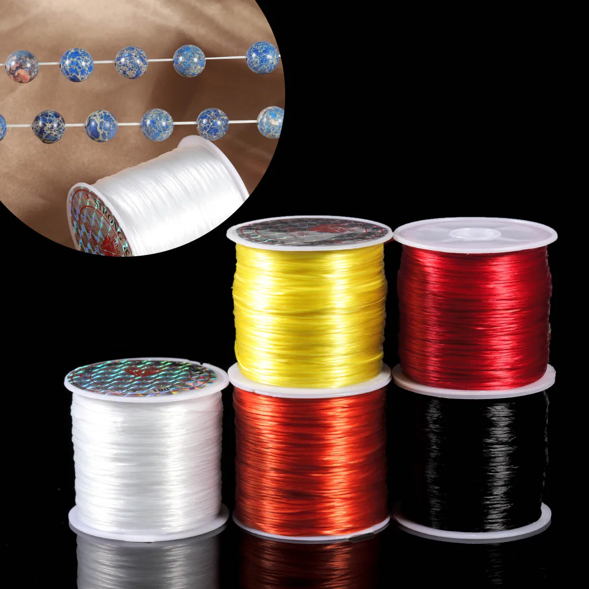 

1 Rolls/lot 10 Colors Elastic Cords Stretch Beading Wire/Cord/String/Thread for DIY Bracelets Jewelry Making Materials