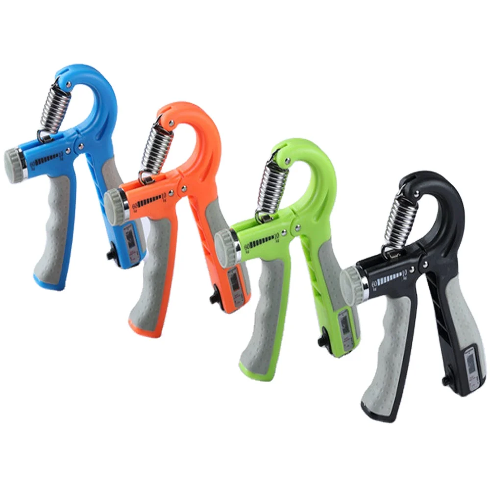 

Multi Colors Non-slip Hand Grip Strengthener Adjustable And Countable Hand Gripper For Home Exercise, Blue,orange,green,grey,black