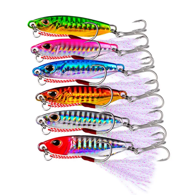 

Wholesale luminous 10g 15g 20g 30g 40g 50g jig lure for sea fishing, 6 colors